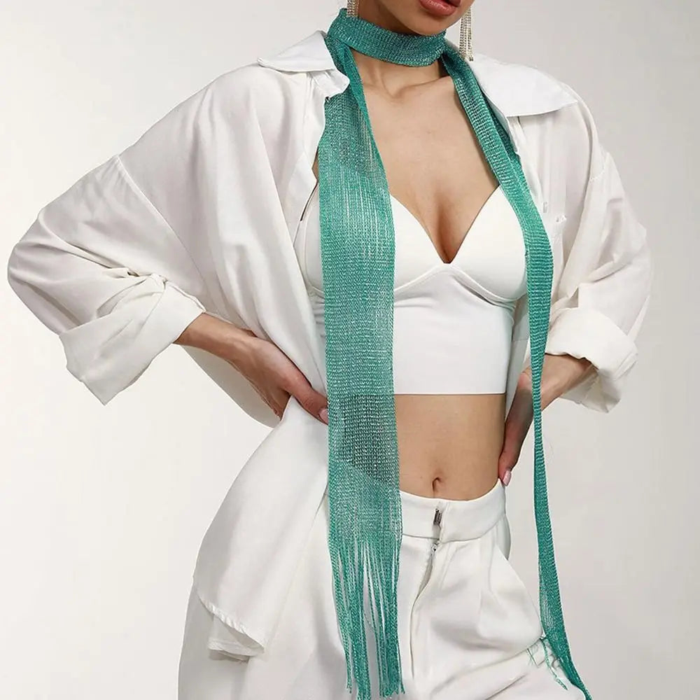 Raya Metallic Fringe Scarf