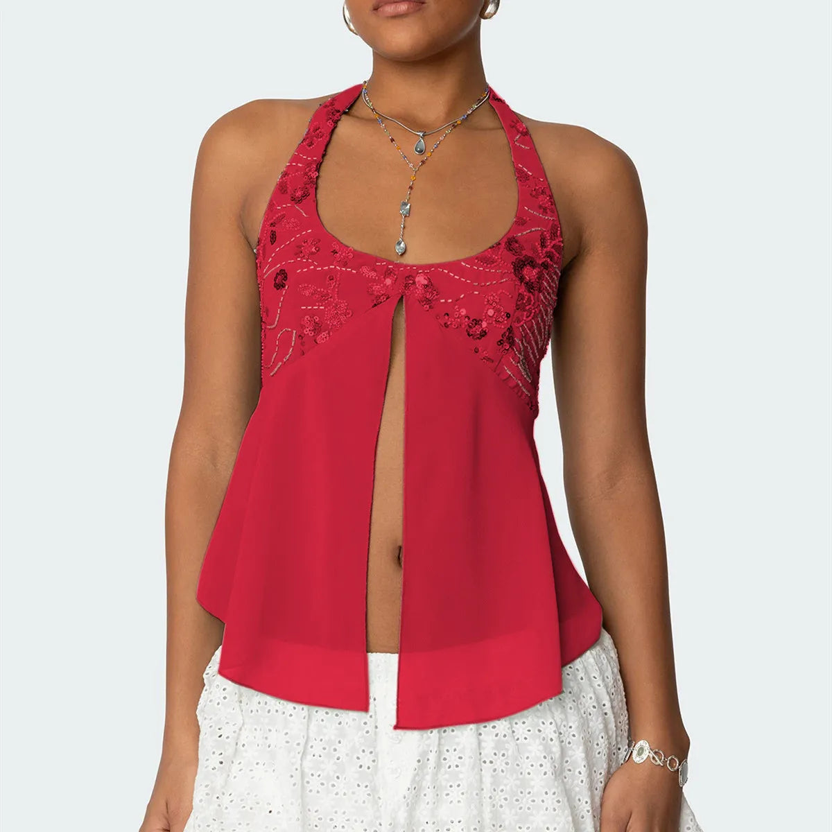 Paloma Beaded Halter Top