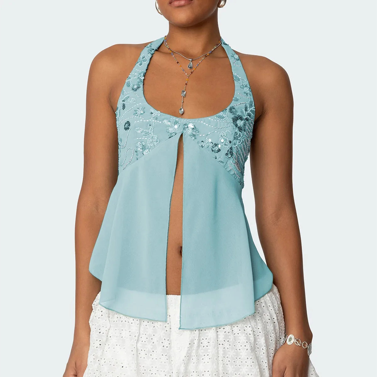 Paloma Beaded Halter Top