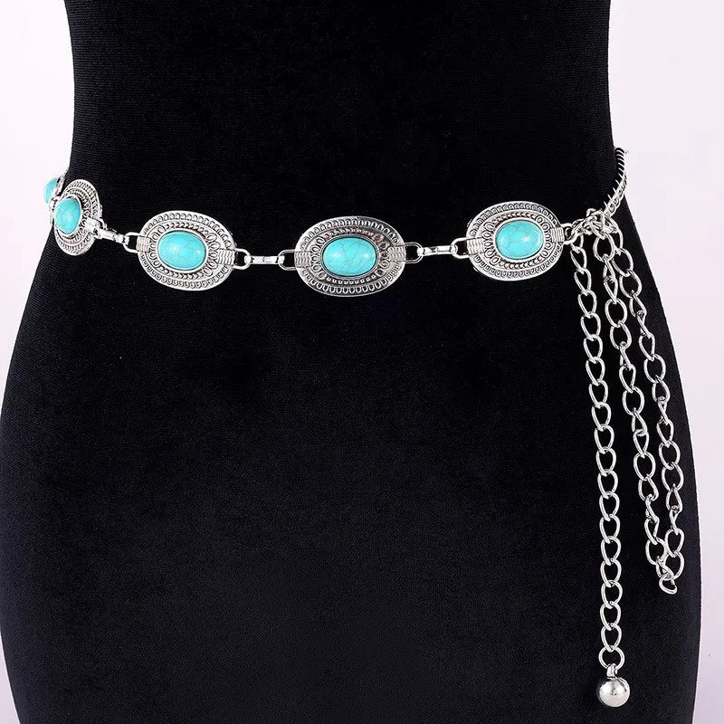 Monica Turquoise Waist Chain