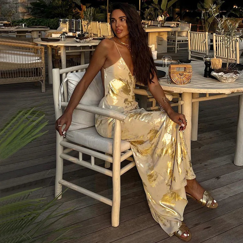 Maristela Satin Maxi Dress