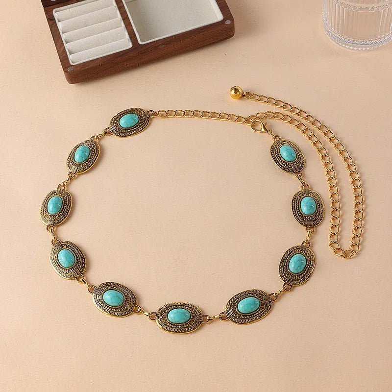 Monica Turquoise Waist Chain