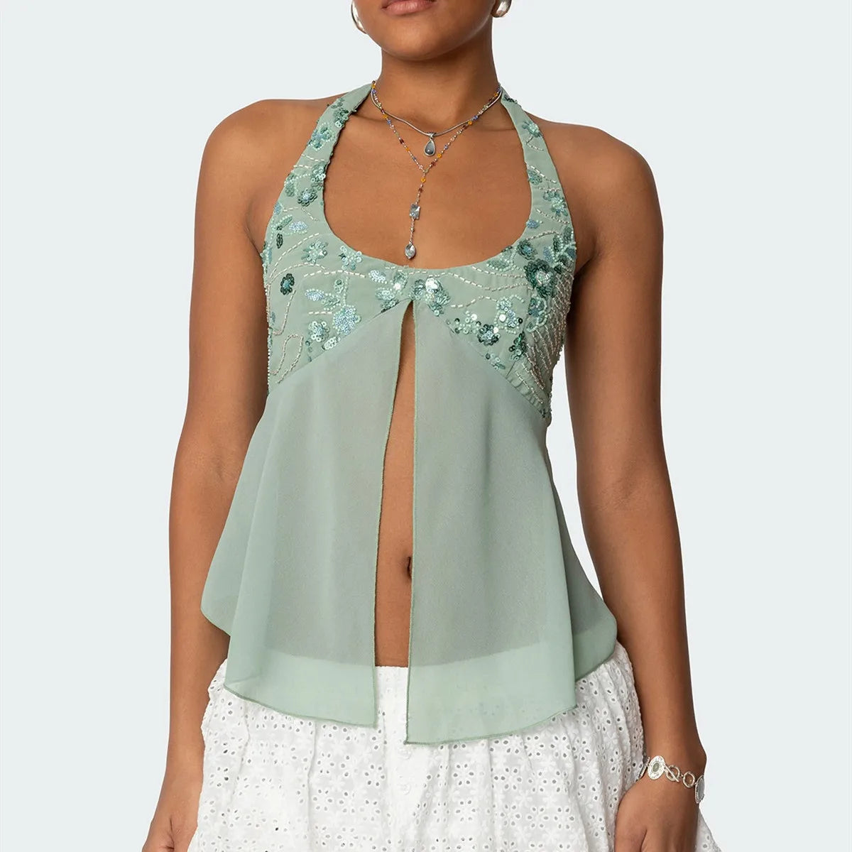Paloma Beaded Halter Top