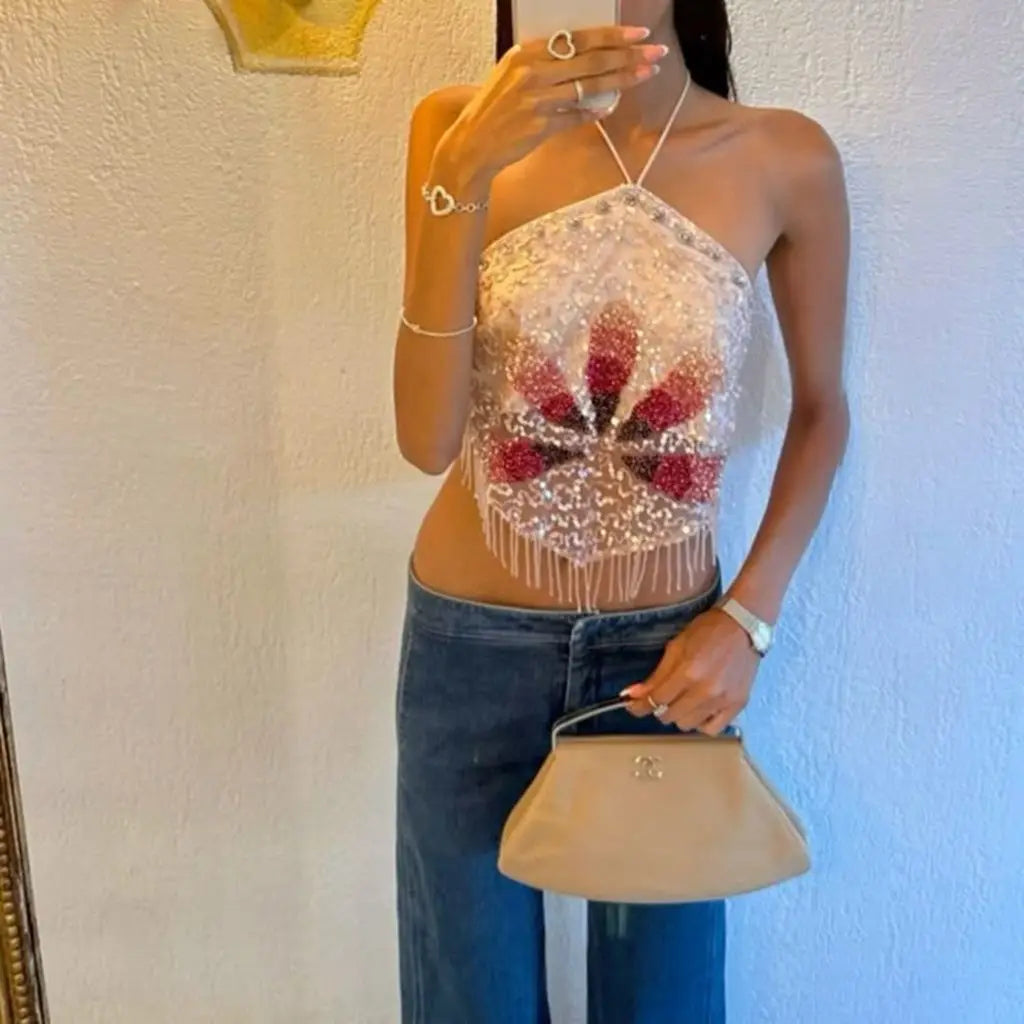 Tabitha Beaded Halter Top
