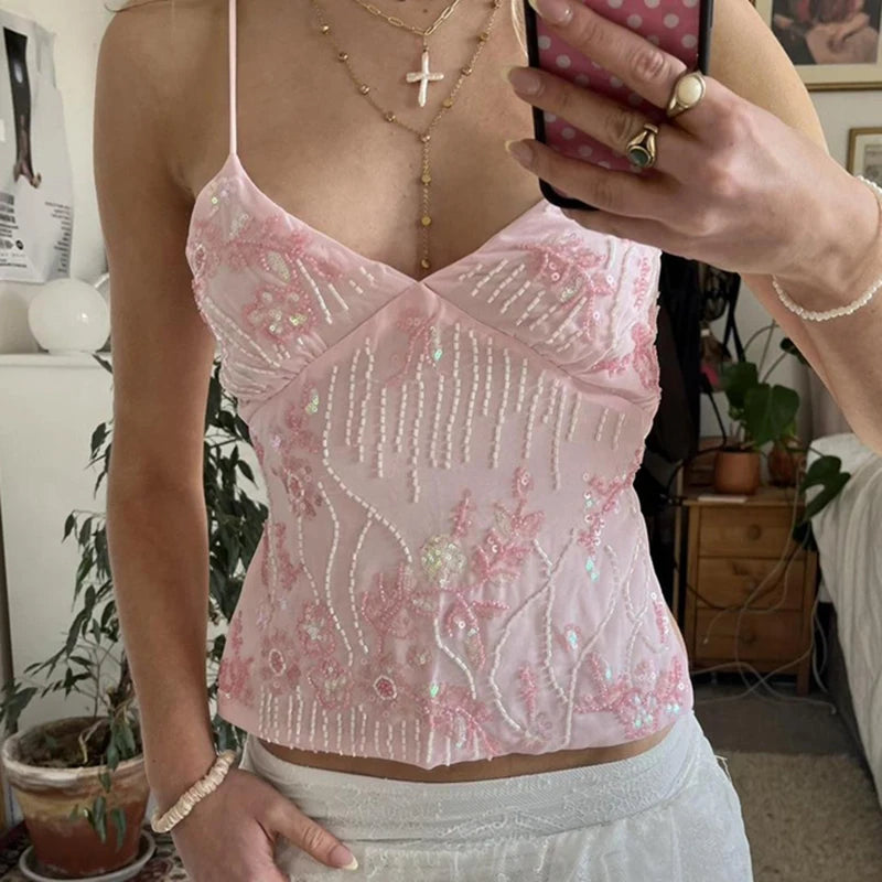 Carmen Embellished Cami Top