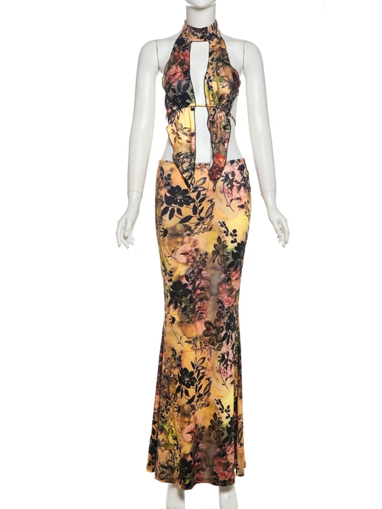 Soraya Floral Mesh Two-Piece Set