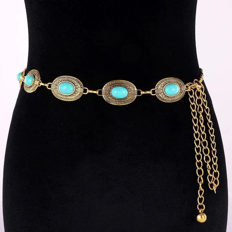 Monica Turquoise Waist Chain