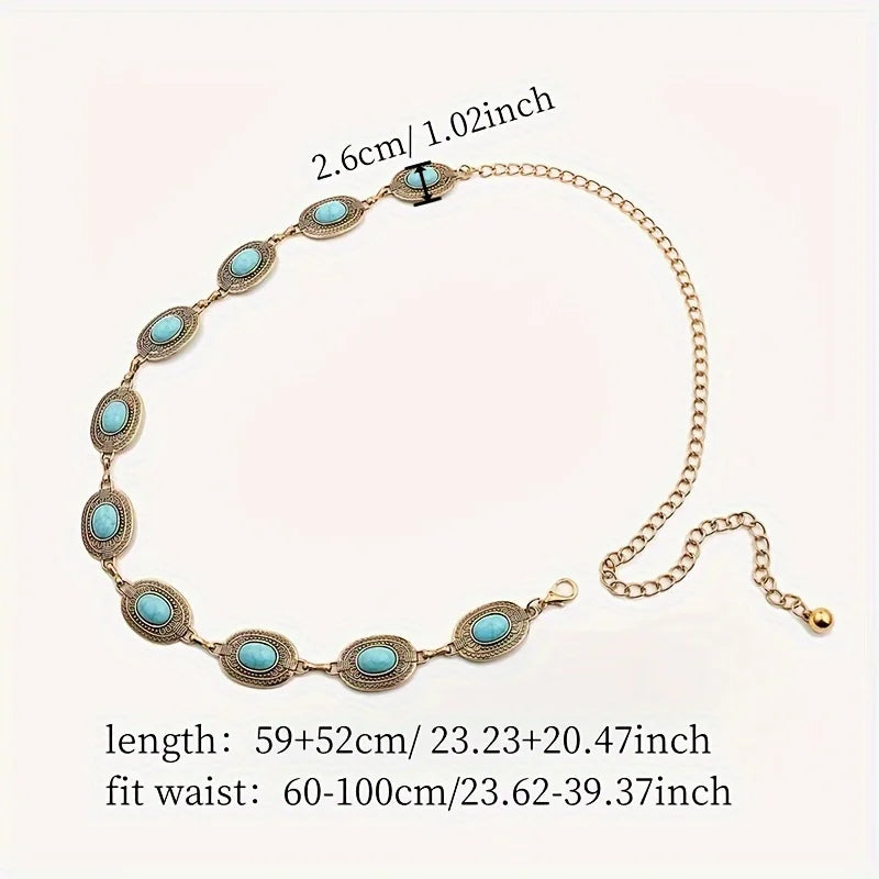 Monica Turquoise Waist Chain