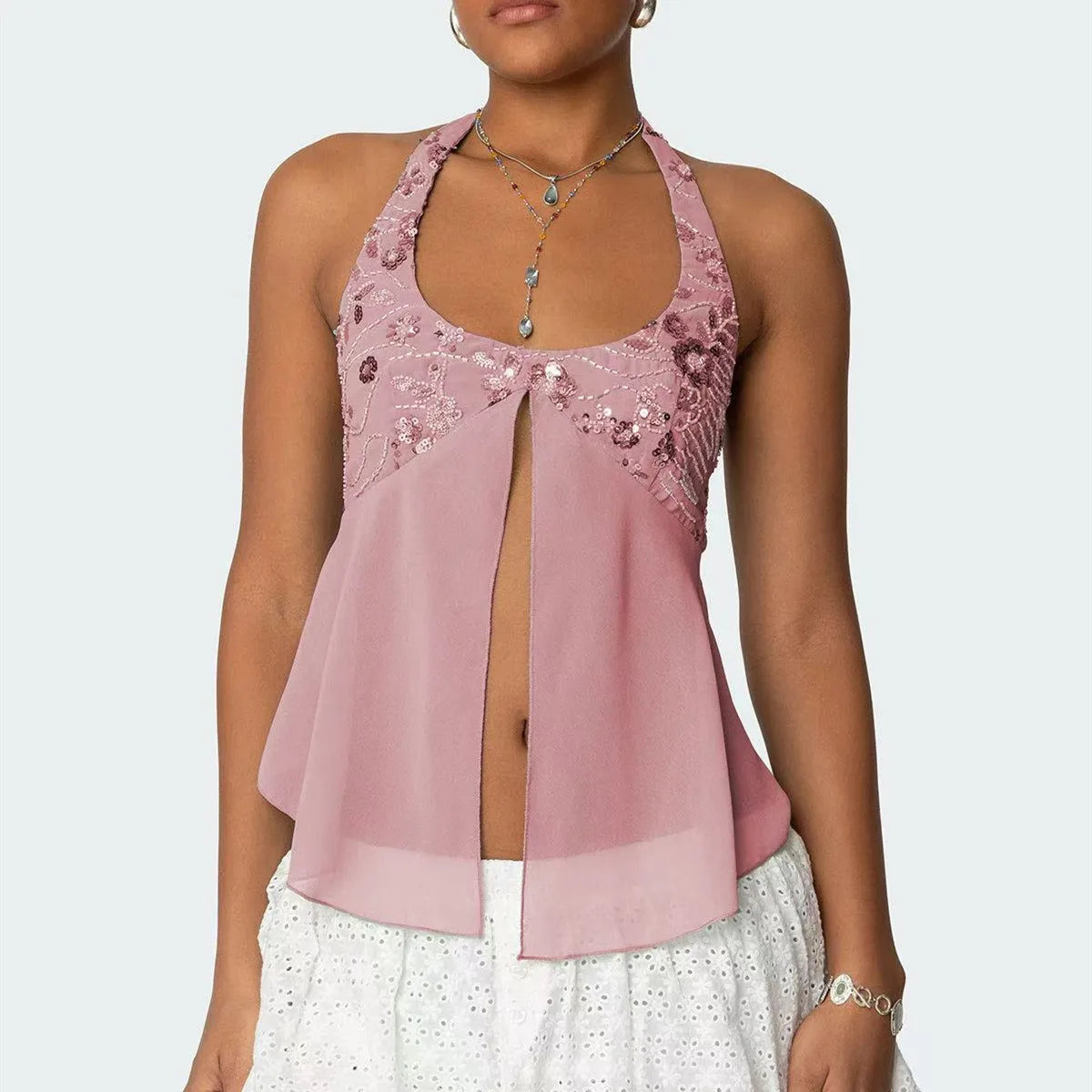 Paloma Beaded Halter Top