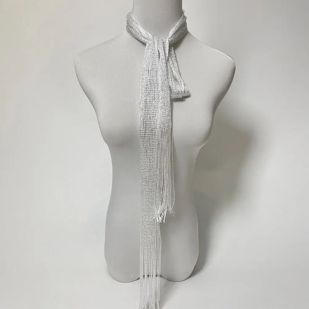 Raya Metallic Fringe Scarf