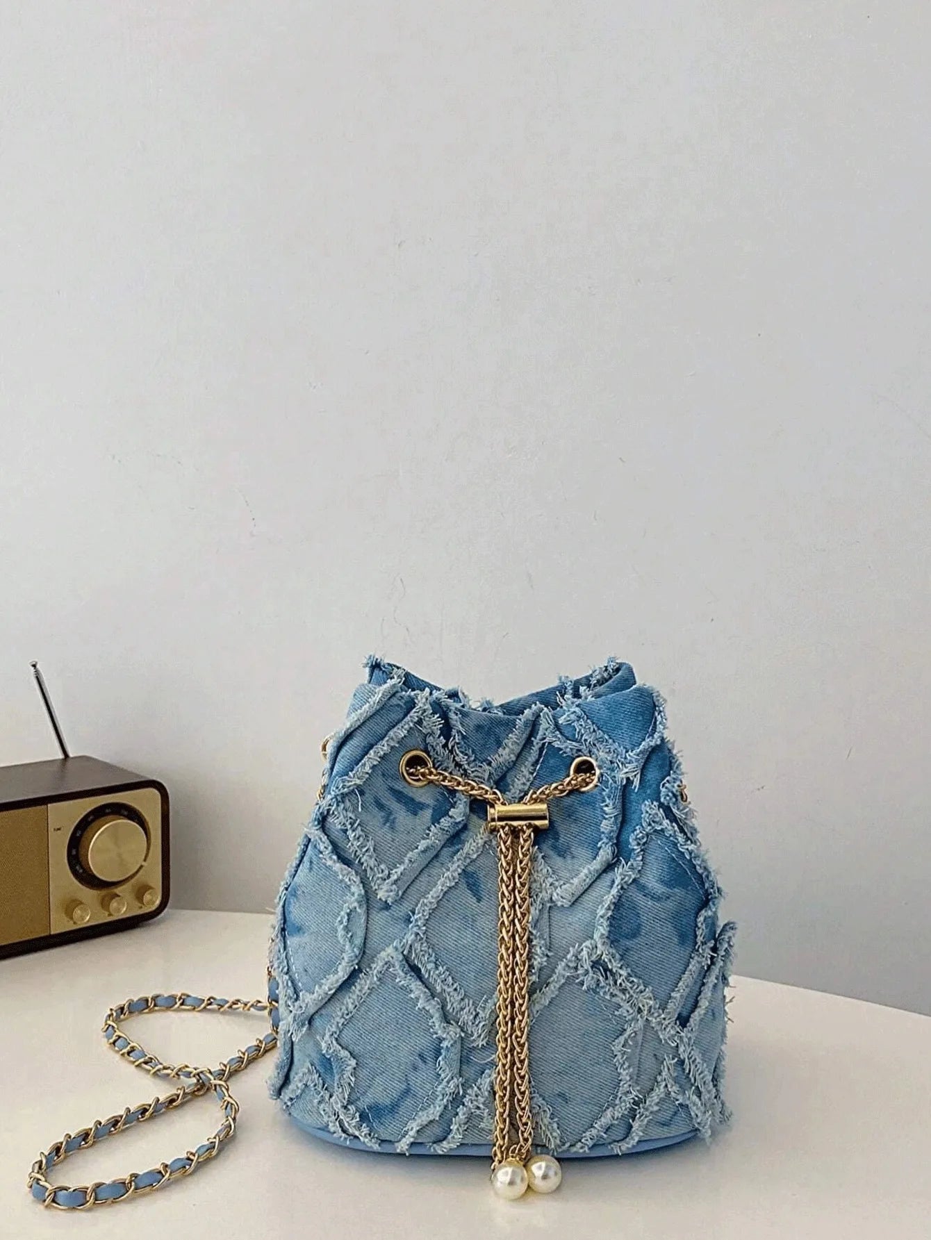 Tallulah Quilted Denim Pouch