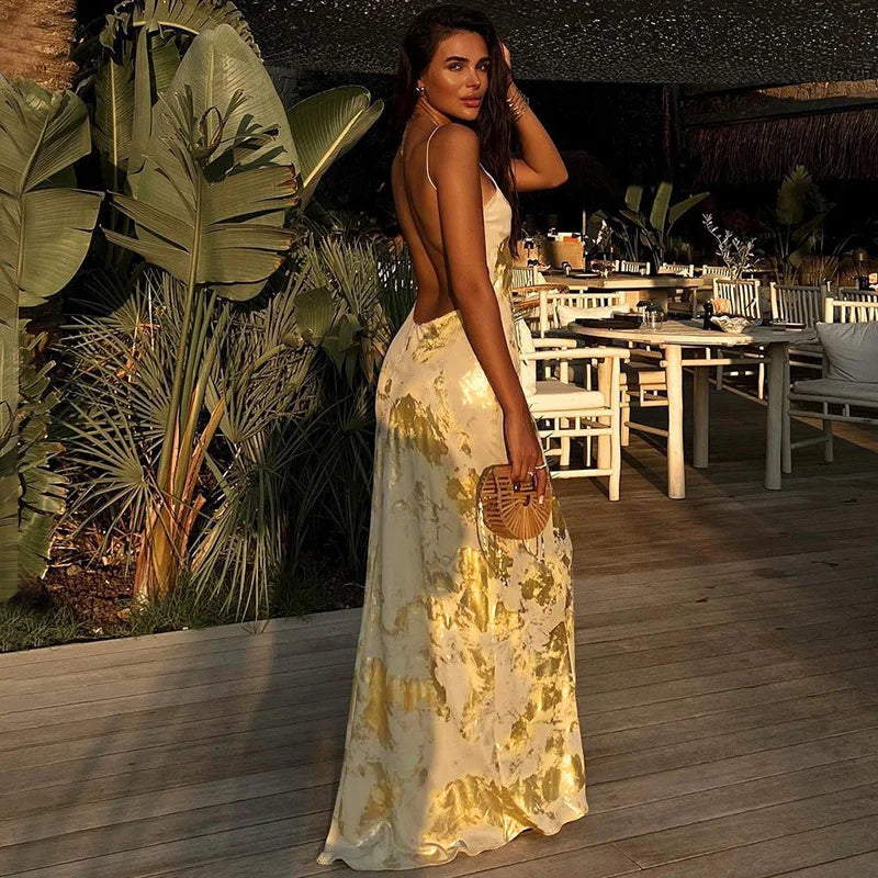 Maristela Satin Maxi Dress