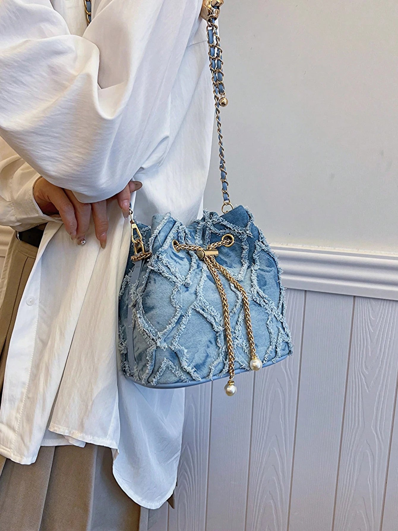 Tallulah Quilted Denim Pouch