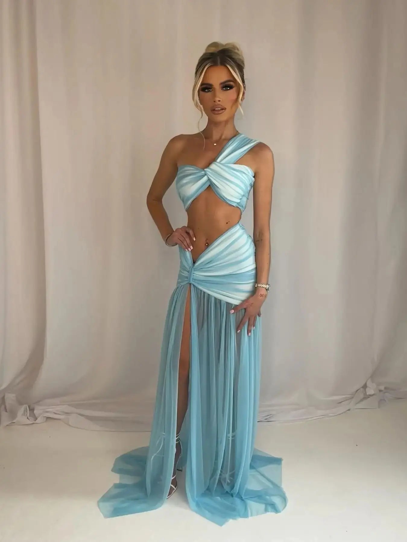 Leona Draped Chiffon Gown