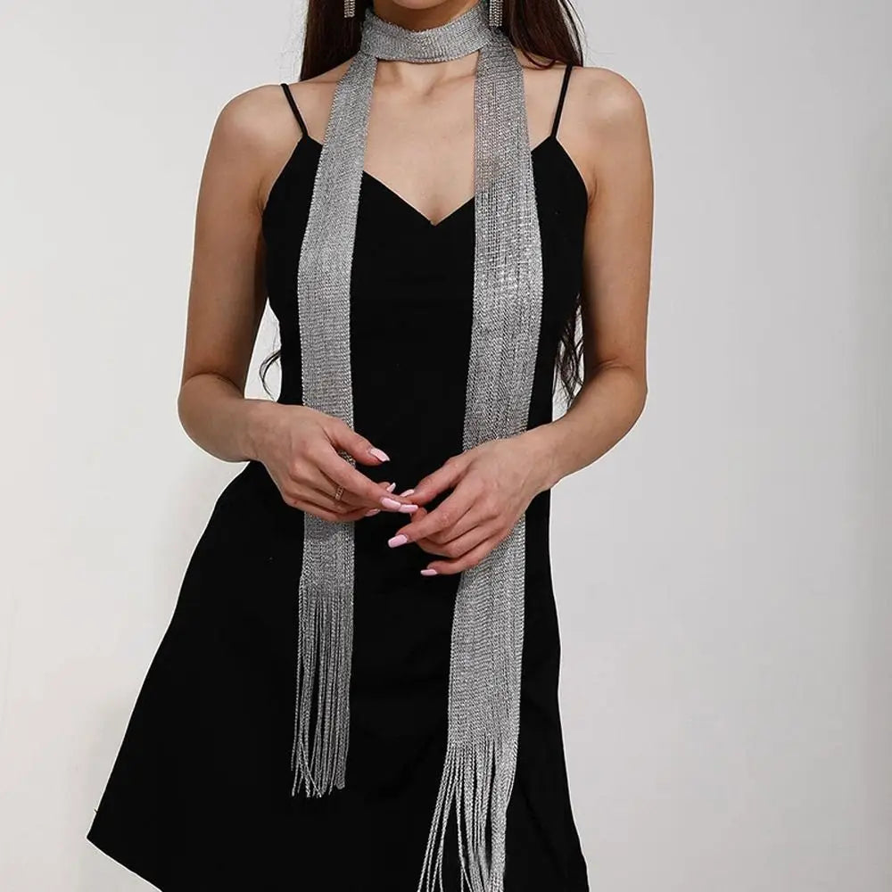 Raya Metallic Fringe Scarf