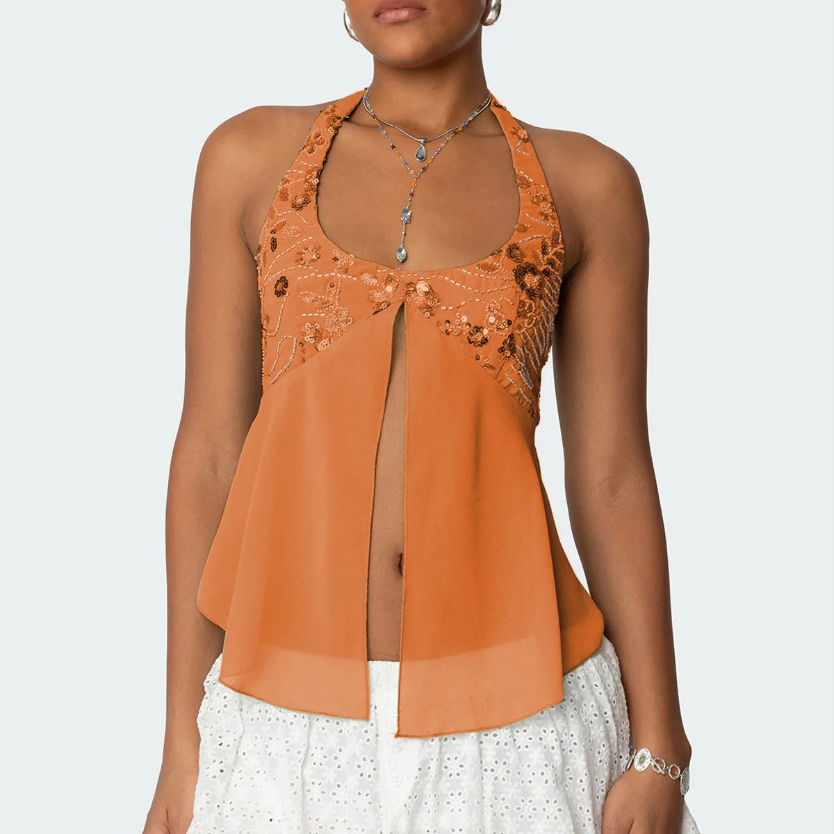 Paloma Beaded Halter Top