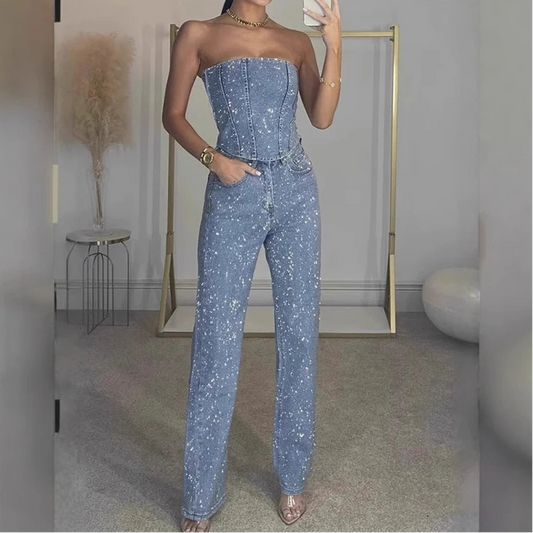 Emilia Sequin Denim Set