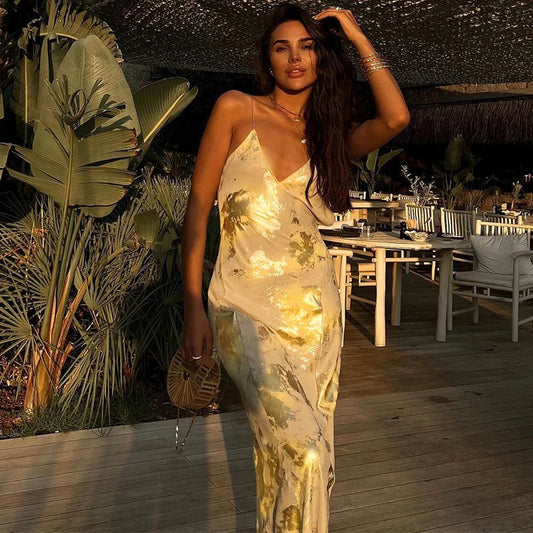 Maristela Satin Maxi Dress