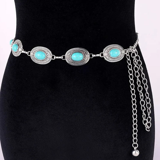 Monica Turquoise Waist Chain