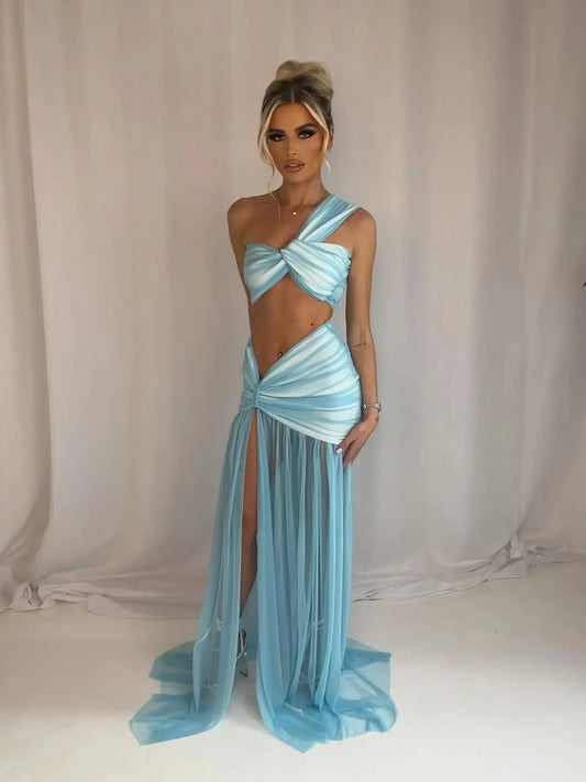 Leona Draped Chiffon Gown