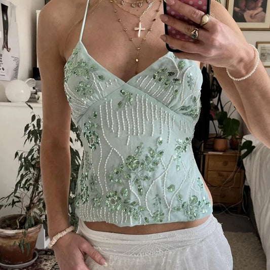 Carmen Embellished Cami Top