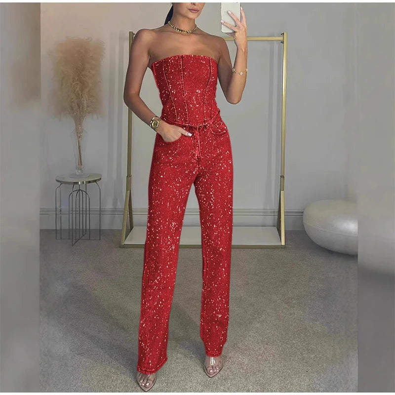 Emilia Sequin Denim Set