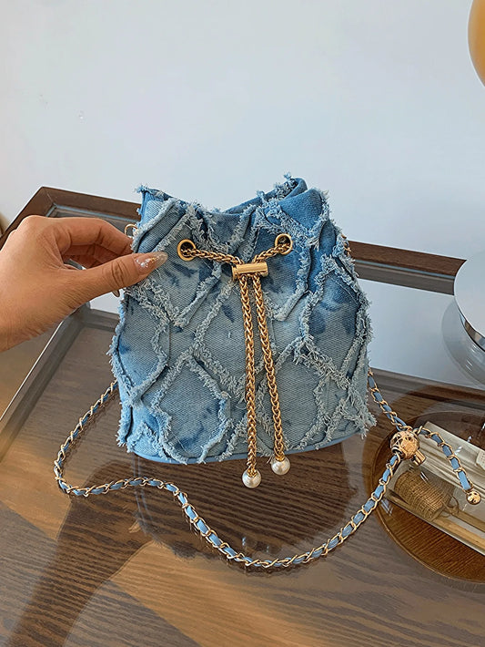 Tallulah Quilted Denim Pouch